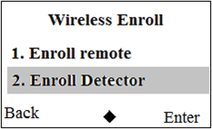 Chọn Enroll Detector trên PCA-959GSM A4